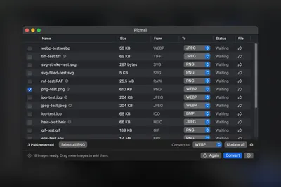 Picmal v1.0.8 - Batch formats and conversion notifications