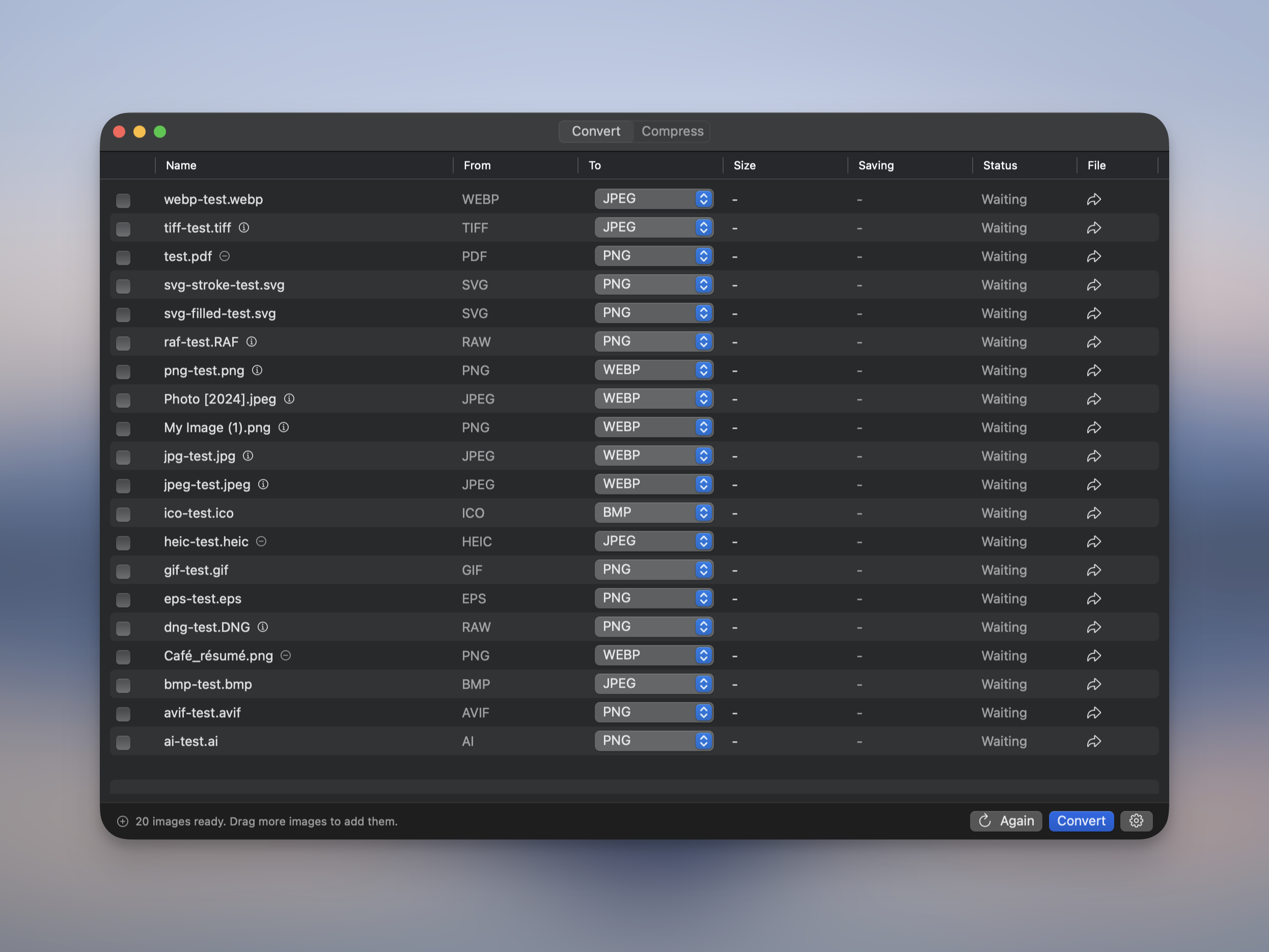 Compress mode available