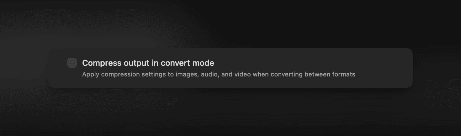 Compress output in convert mode setting