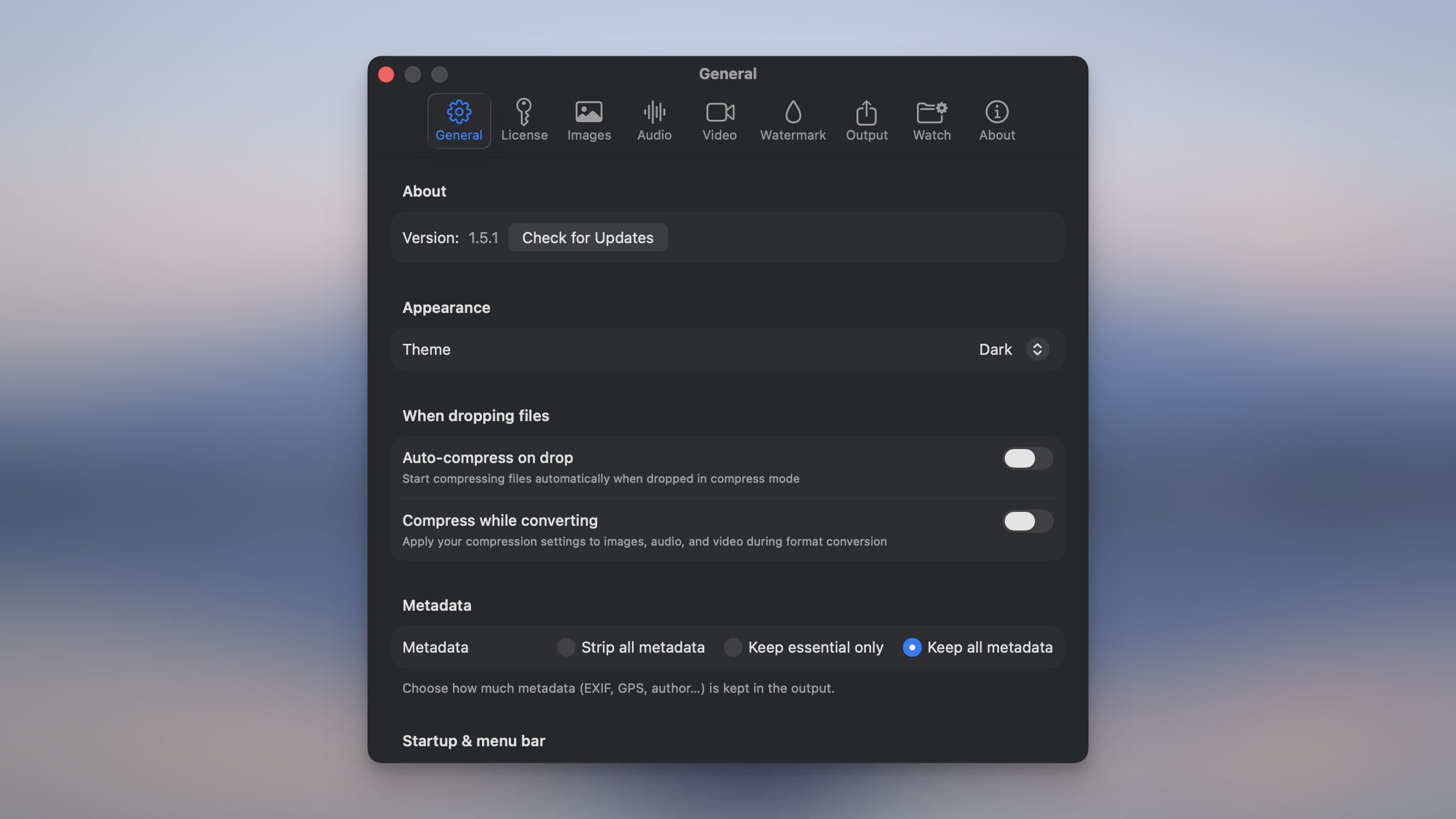 More settings